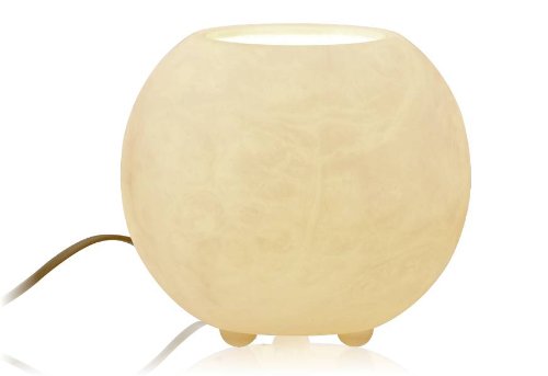 Regallampe, 19x17 cm, Alabaster, Cremefarben