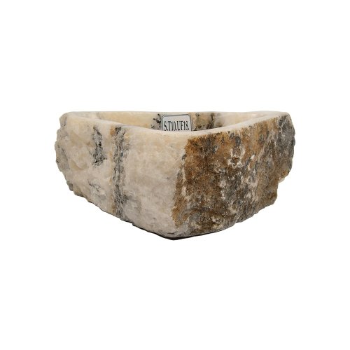 Wohnfreuden Onyx Waschbecken weiss-grau 44*48*18cm4