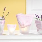Glas Vase/Windlicht Alabaster matt flieder