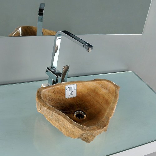 Wohnfreuden Onyx Marmor Waschbecken nussbraun 47*35*15cm9