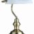Tischlampe aus Metall in Alabaster Optik Banker-Lampe Tischleuchte Schreib-Tisch-Leuchte Büroleuchte Lampe (exkl. Leuchtmittel + Größe ca.: Schirm Länge 25 cm x Höhe 36 cm)