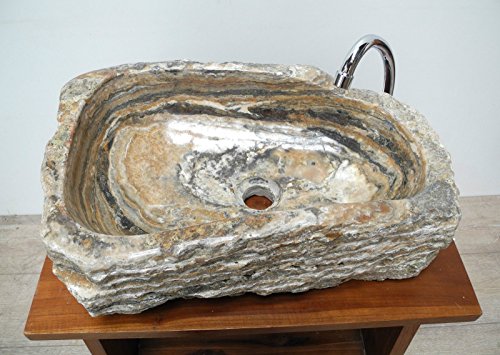 Alabaster Waschbecken Stein Becken Basin Bad Waschschale Waschtisch AL275