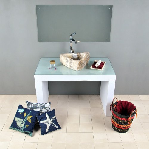 Wohnfreuden Onyx Waschbecken weiss-grau 44*48*18cm1
